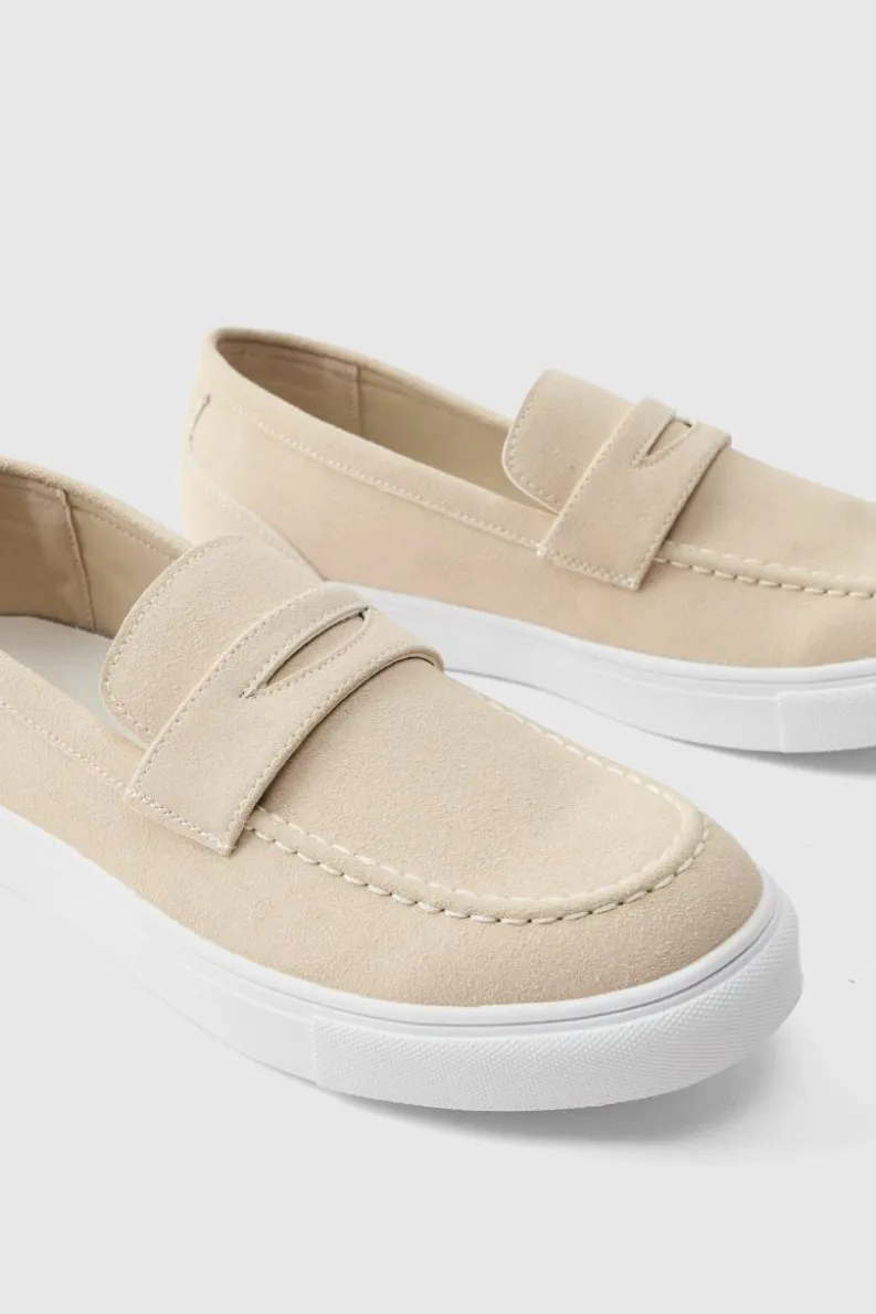 Cheap boohooMAN Chunky Sole Boat Shoe stone