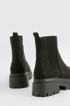 Online boohoo Chunky Sole Chelsea Boots black