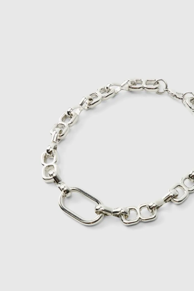Outlet boohooMAN Circle Hardware Bracelet silver