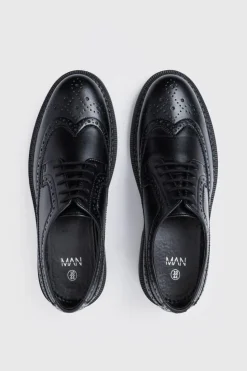 Best boohooMAN Classic Faux Leather Brogue black