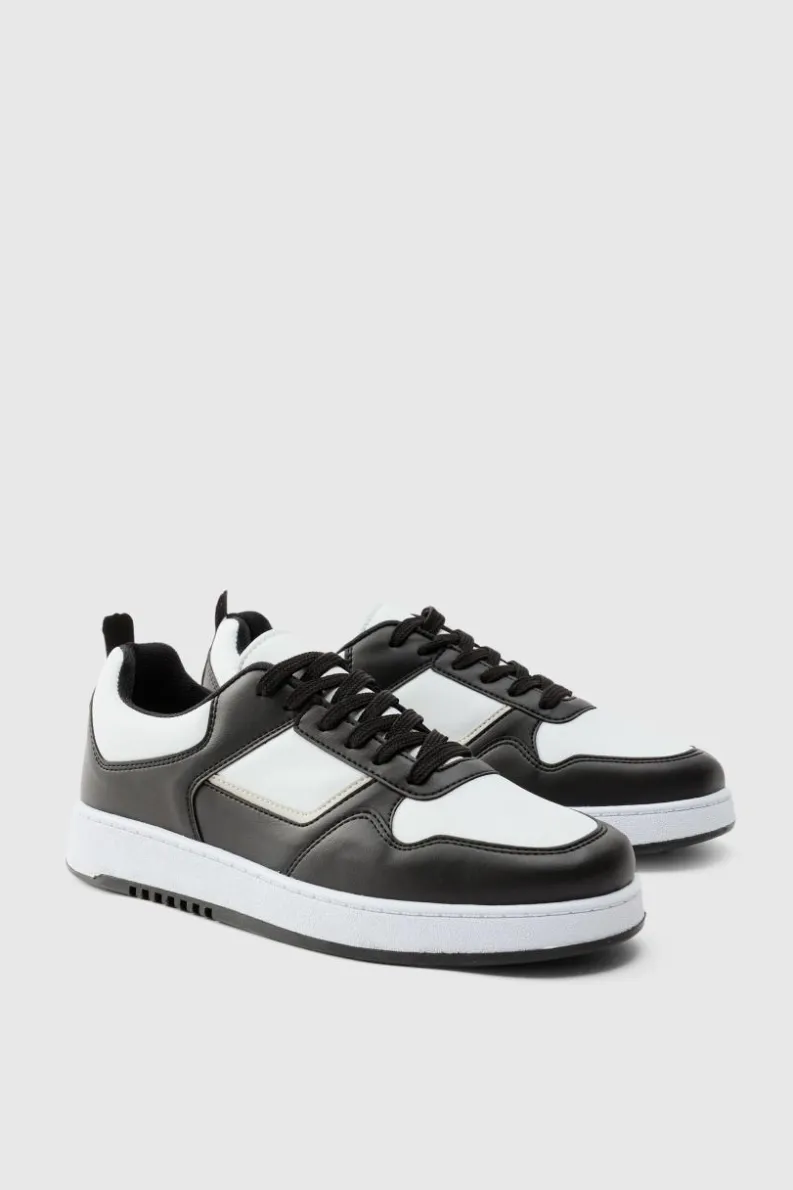 Outlet boohooMAN Contrast Chunky Trainers In black