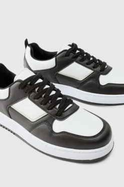 Outlet boohooMAN Contrast Chunky Trainers In black