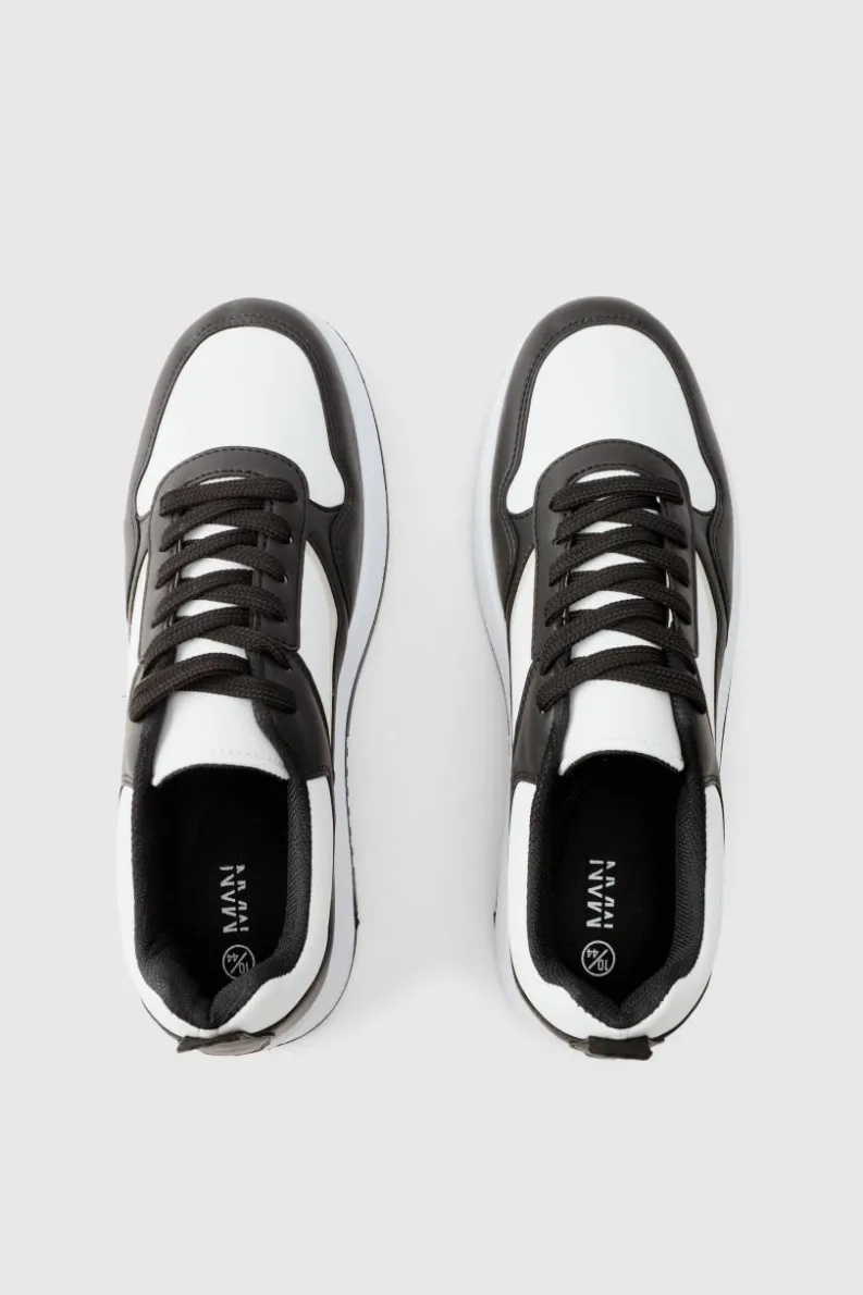 Outlet boohooMAN Contrast Chunky Trainers In black