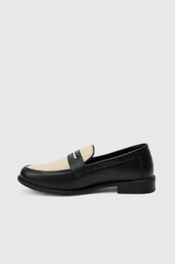 Hot boohooMAN Contrast Panel Mesh Loafer In black