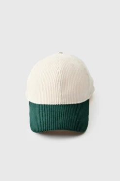 Cheap boohooMAN Cord Colour Block Cap ecru