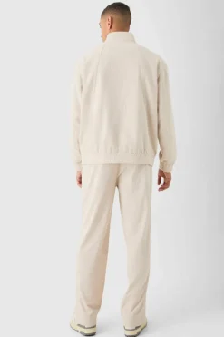 New boohoo Corduroy Oversized Half Zip Smart Set sand
