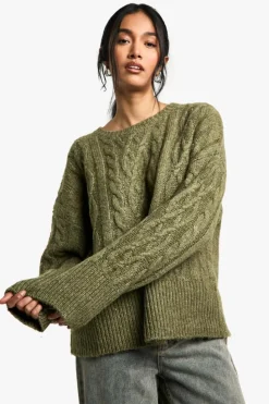 Best Sale boohoo Cosy Cable Knit Jumper olive
