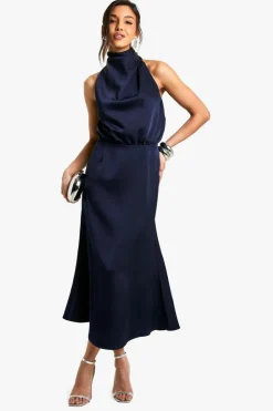 New boohoo Cowl Neck Sleeveless Midaxi navy