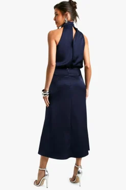 New boohoo Cowl Neck Sleeveless Midaxi navy