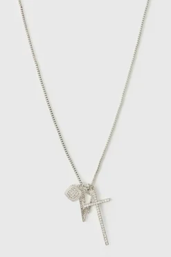 Cheap boohooMAN Cross And Hardware Necklace silver