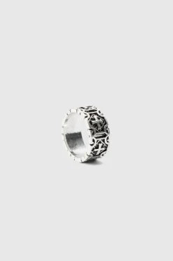 Best Sale boohooMAN Cross Embossed Ring In silver