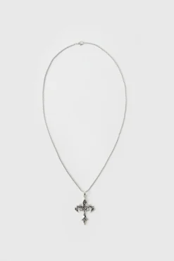 Clearance boohooMAN Cross Pendant Necklace silver