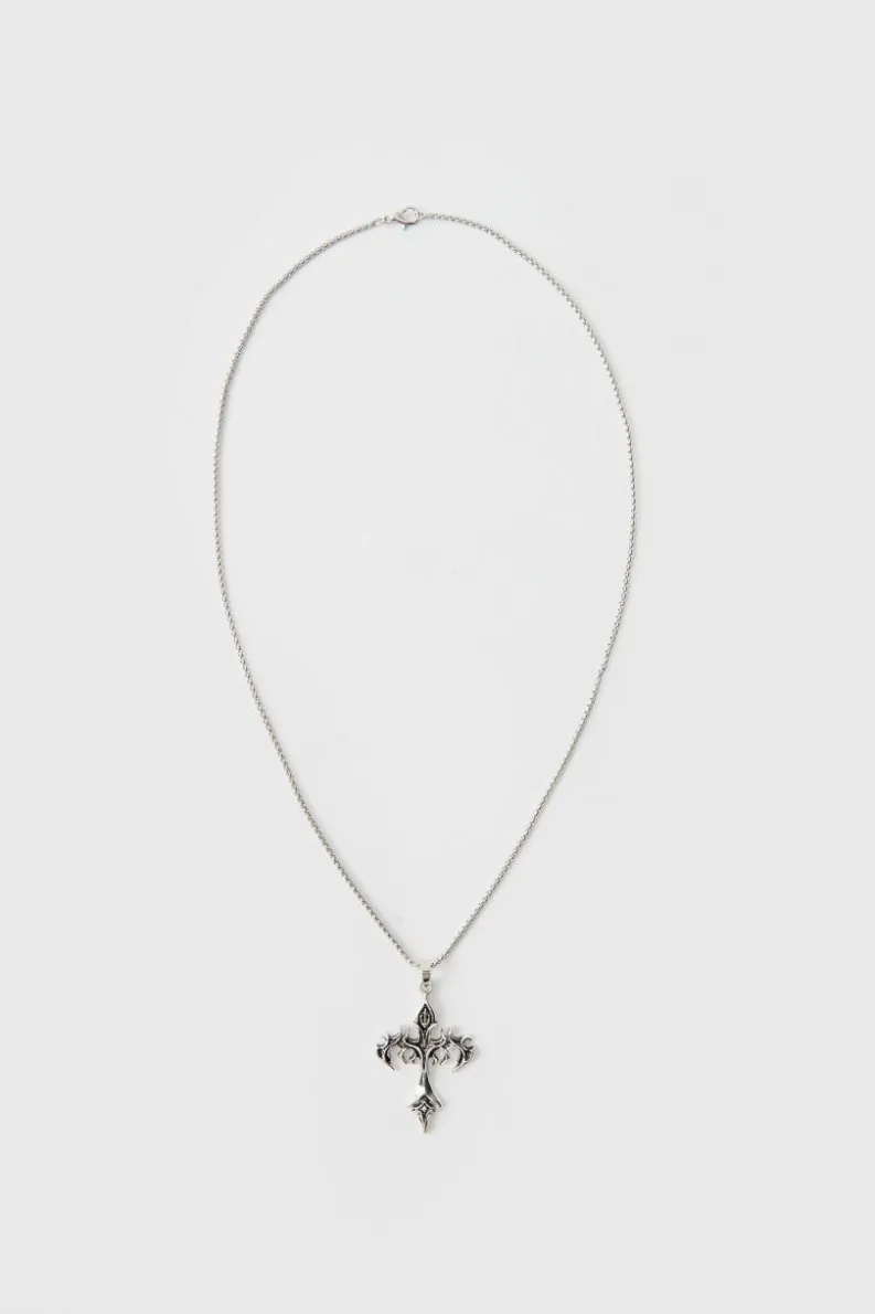 Clearance boohooMAN Cross Pendant Necklace silver