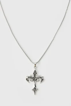 Clearance boohooMAN Cross Pendant Necklace silver