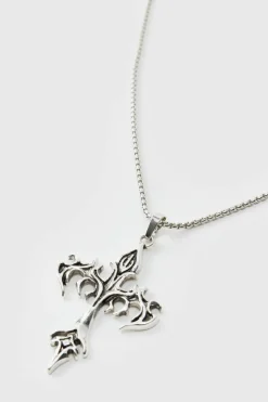 Clearance boohooMAN Cross Pendant Necklace silver