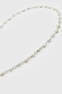 Shop boohooMAN Cross Pendant Necklace In silver