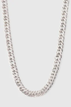 Discount boohooMAN Cuban Chain Jean Chain silver