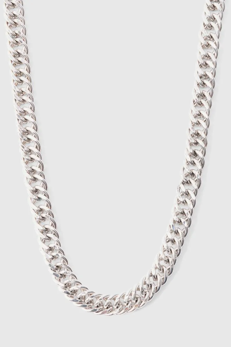 Discount boohooMAN Cuban Chain Jean Chain silver