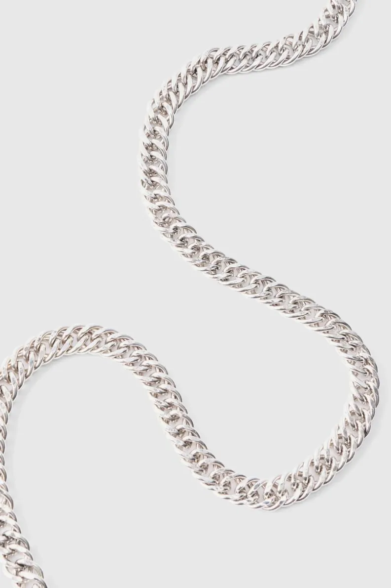 Discount boohooMAN Cuban Chain Jean Chain silver