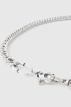 Discount boohooMAN Cuban Chain Jean Chain silver