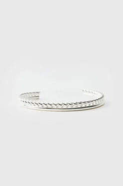 Sale boohooMAN Cuff Layered Bracelet silver