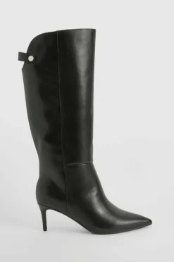 Cheap boohoo Curved Stiletto Knee High Boots black