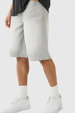 Best boohooMAN Denim Jorts In light grey