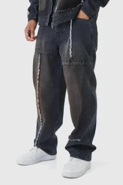 Clearance boohoo Dirty Wash Carpenter Denim Set washed black