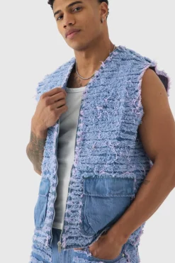 Online boohoo Distressed Denim Set lilac
