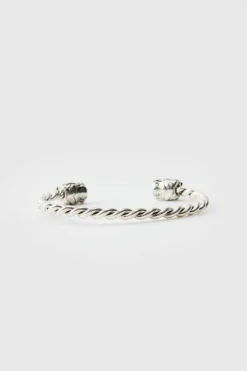Hot boohooMAN Dragon Head Bangle silver