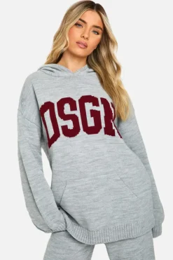 Flash Sale boohoo Dsgn Oversized Knitted Hoody plum