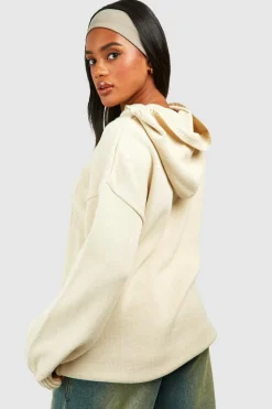 Flash Sale boohoo Dsgn Reverse Stitch Oversized Hoody cream