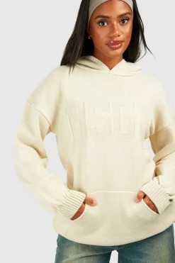 Flash Sale boohoo Dsgn Reverse Stitch Oversized Hoody cream