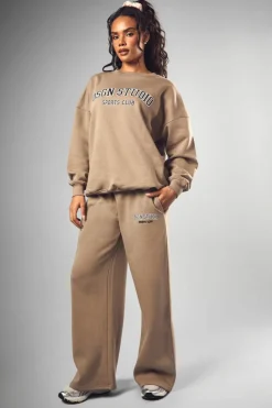 Cheap boohoo Dsgn Studio Applique Straight Leg Jogger stone