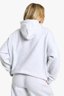 Best Sale boohoo Dsgn Studio Embroidered Contrast Drawcord Oversized Hoodie ash grey