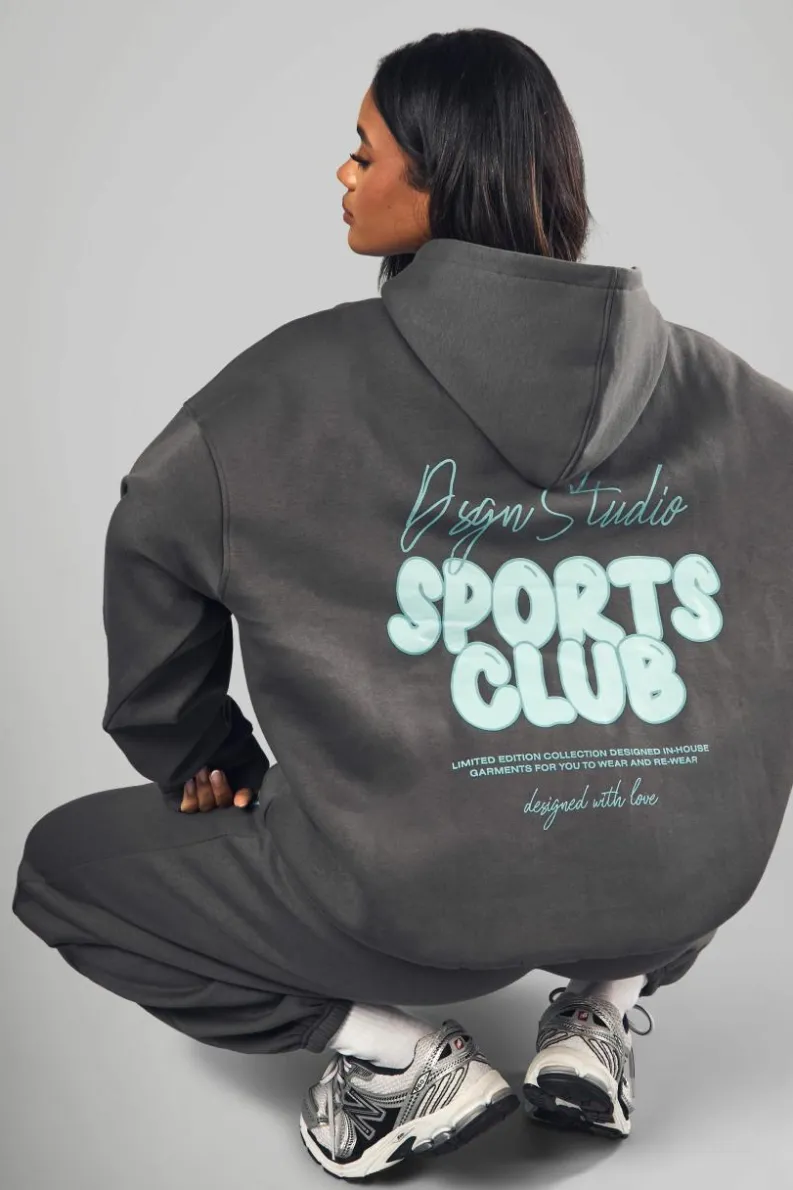 Best boohoo Dsgn Studio Sports Bubble Slogan Tracksuit Set stone