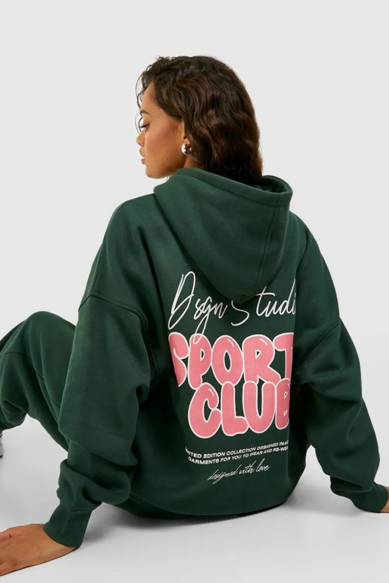 Outlet boohoo Dsgn Studio Sports Bubble Slogan Tracksuit Set ash grey