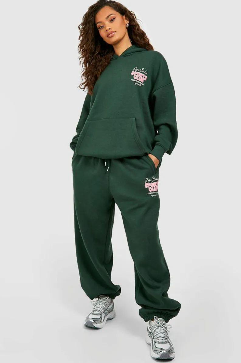 Outlet boohoo Dsgn Studio Sports Bubble Slogan Tracksuit Set ash grey