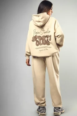 Best Sale boohoo Dsgn Studio Sports Bubble Slogan Cuffed Oversized Jogger stone