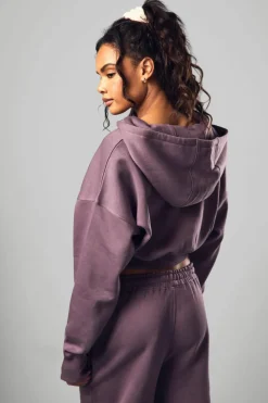 Cheap boohoo Dsgn Studio Sports Deep Hem Zip Through Hoodie grape