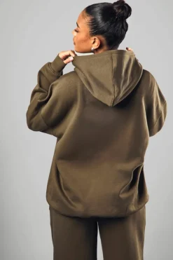 Best Sale boohoo Dsgn Studio Towelling Applique Oversized Hoodie olive