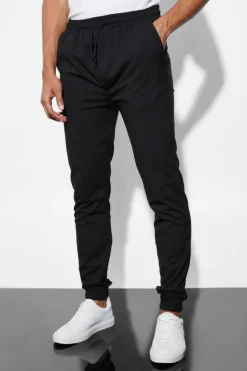 Fashion boohooMAN Elasticated Slim Cuff Trouser black