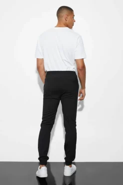 Fashion boohooMAN Elasticated Slim Cuff Trouser black