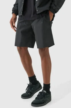 Online boohooMAN Elasticated Waist Comfort Nylon Shorts black