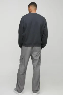 New boohooMAN Elasticated Waist Cuffed Leg Cargo Trouser grey