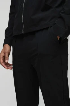 Best boohooMAN Elasticated Waist Skinny Stretch Trousers black