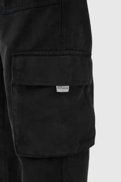 Flash Sale boohooMAN Elasticated Waist Slim Fit Branded Cargo Jogger black