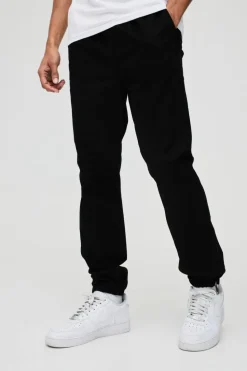 Flash Sale boohooMAN Elasticated Waist Slim Soft Twill Pintuck Trousers black