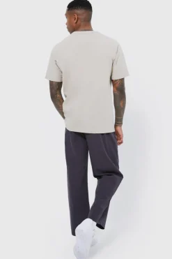 Best Sale boohooMAN Elasticated Waist Technical Stretch Relaxed Cropped Trouser charcoal