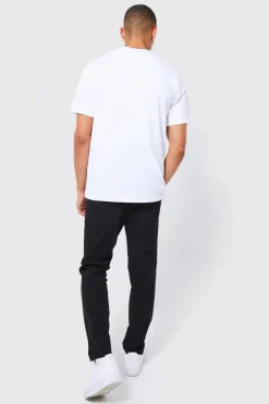 Fashion boohooMAN Elasticated Waist Technical Stretch Slim Trouser black